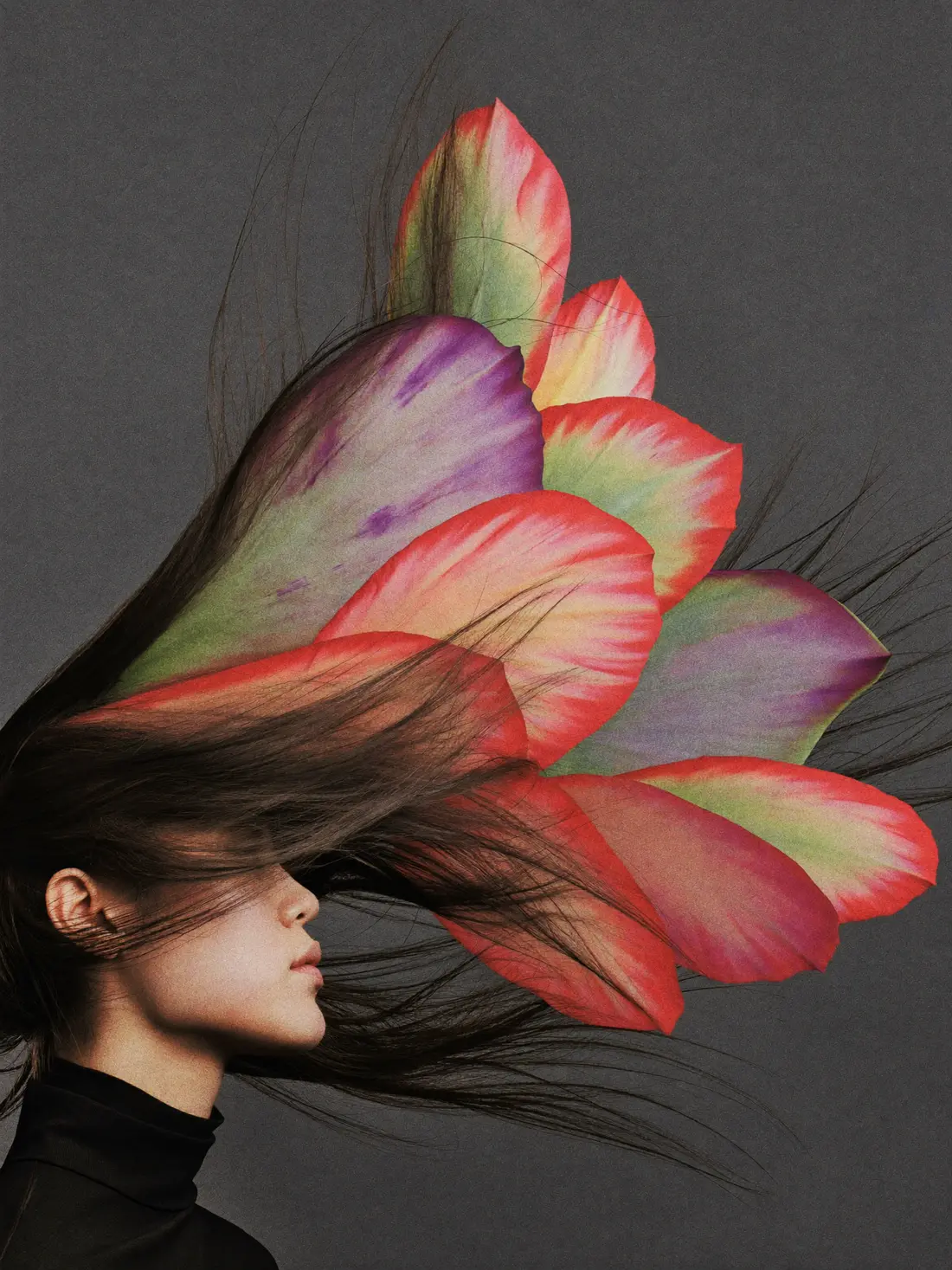 Abstract painted-hair study